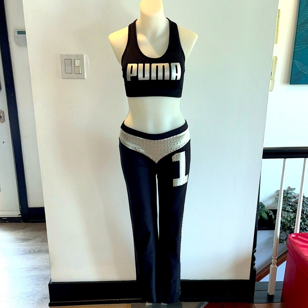 PUMA Athletic Sports Bra with Custom Sexy #1 Studded Pants